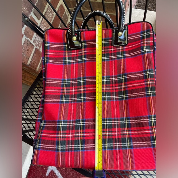 Vintage Red Plaid THERMOS Travel Picnic Set Canvas Bag King Seeley 1973 70's - Picture 14 of 16